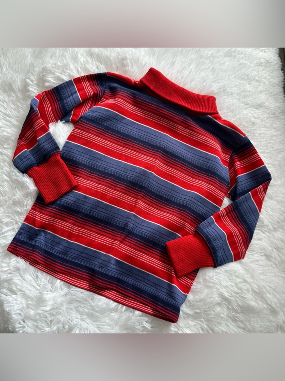 VTG boys turtleneck red and white striped long sleeve shirt 2T?